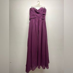 Purple Strapless Bridemaids/Prom Dress Long